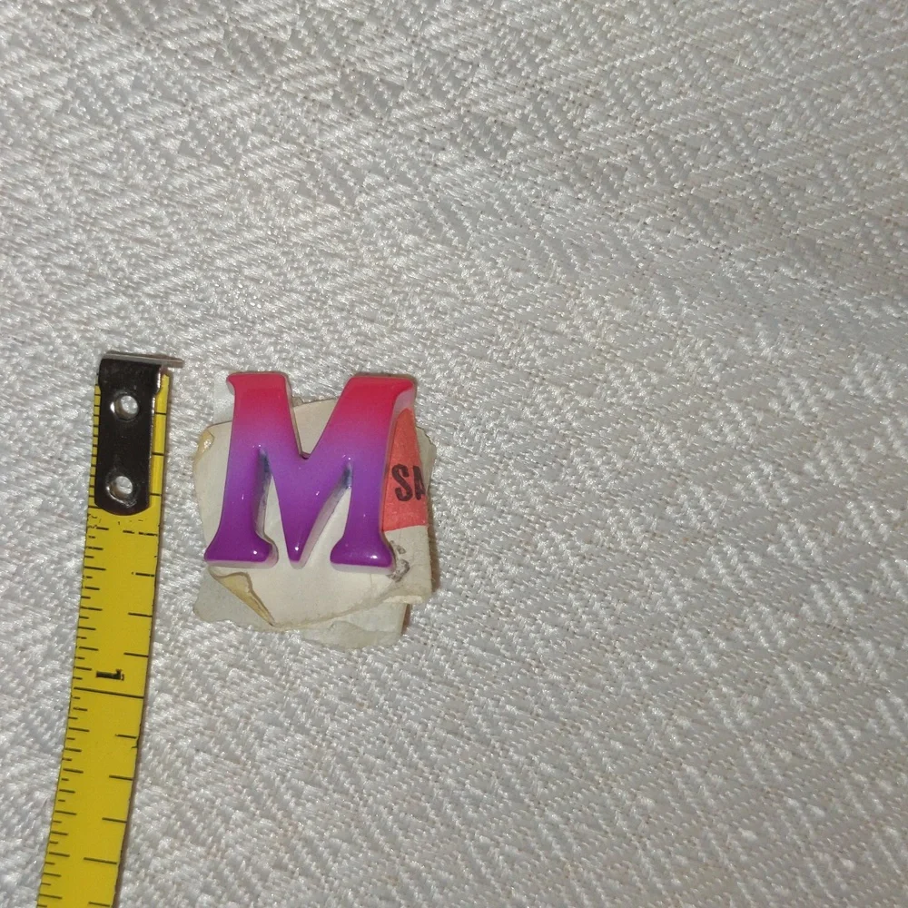 Vintage Lapel Pin - Letter / Initial M Monogram Pink Purple Ombre 80s Never Worn
